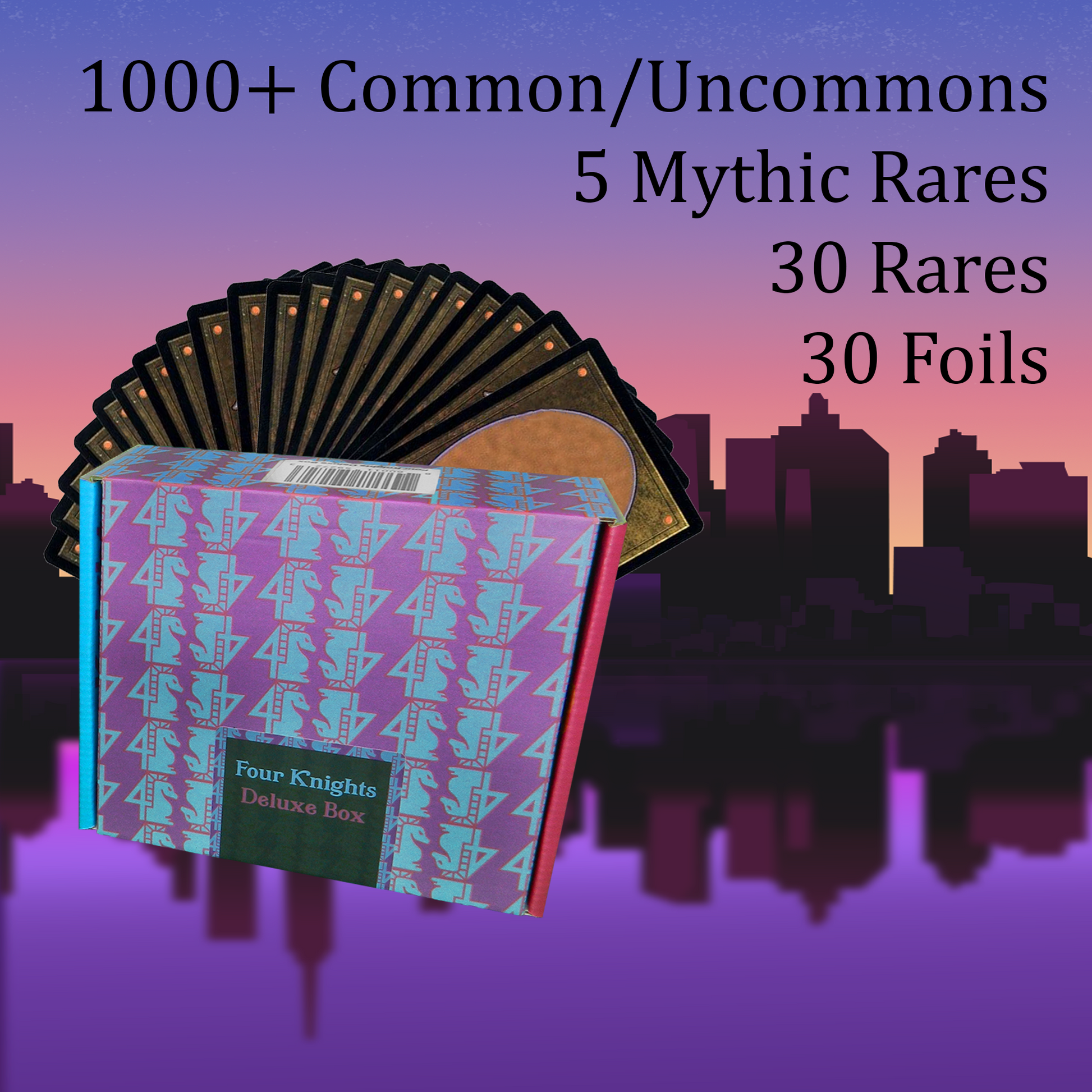 Four Knights MTG Deluxe Booster Box, 1000 Cards, 30 Rares, 30 Foils, 5 Mythics