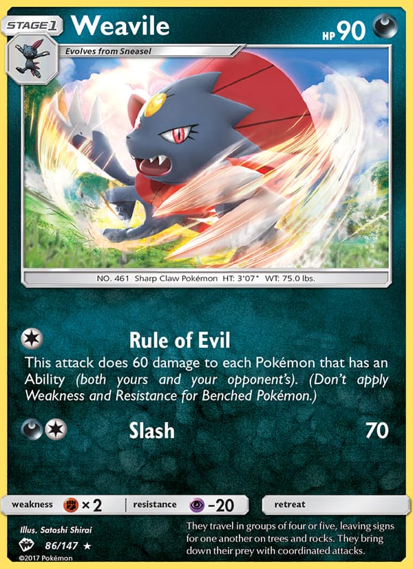 Weavile - SM - Burning Shadows #86/147 - Reverse Holo